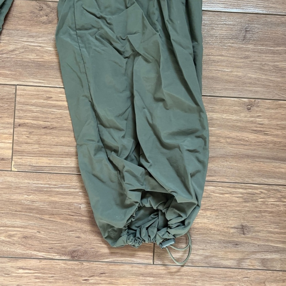 Beginning Boutique Green Wide Leg Pants Khaki Drawcord Cargo Pants - Picture 11 of 15